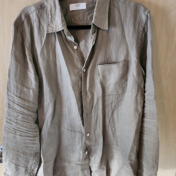 Uniqlo Premium Linen Long-Sleeve Shirt (Size M) - 5 Different Colors - Picture 3 of 11